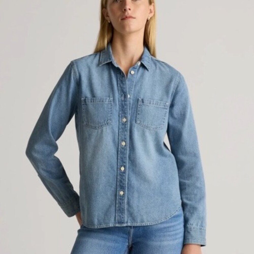 Quince Distressed Denim Shirt Size XL